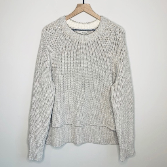 NWT Calvin Klein Metallic Knit Step Hem Sweater - Picture 1 of 7